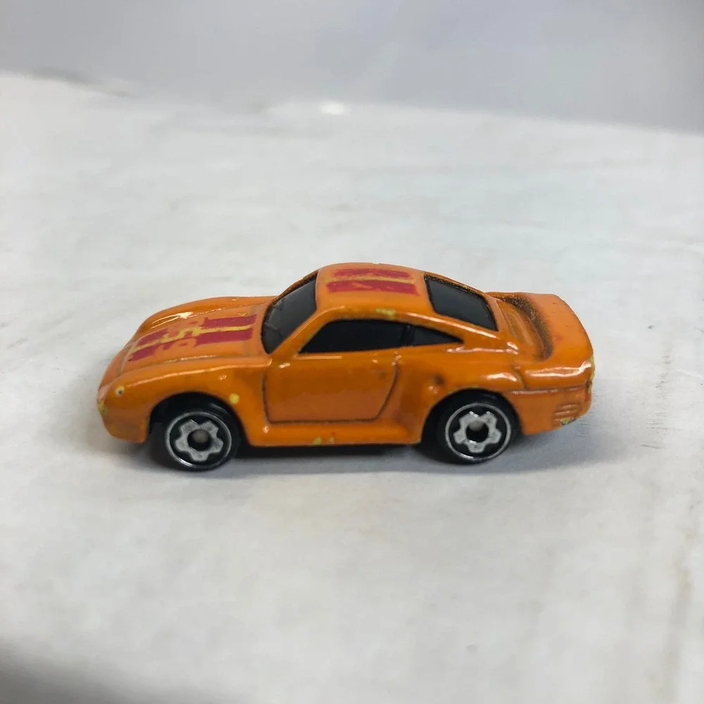 Vintage Hot Wheels 1987 Porsche 959 Orange Red Stripes‎ Diecast Toy Car
